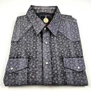 Liquid West Mens Long Sleeve Paisley Western Shirt XL Patterned Snap Buttons